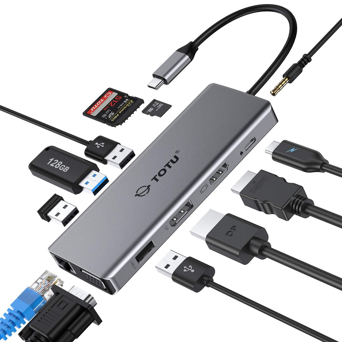 TOTU 12-in-1 Premium Triple Display USB-C Hub - TOTU