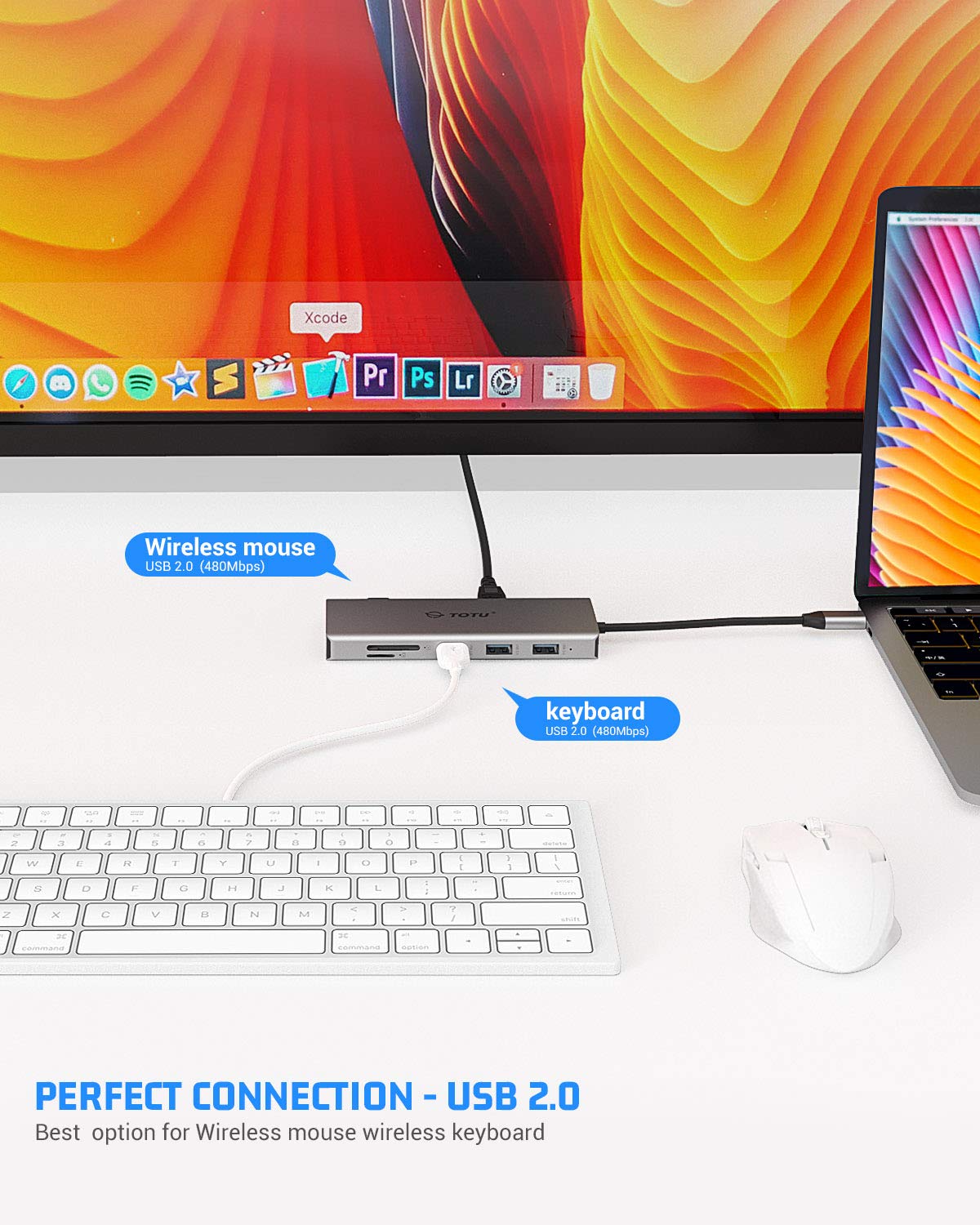 TOTU 12-in-1 Triple Display USB-C Hub with Dual HDMI&VGA - TOTU