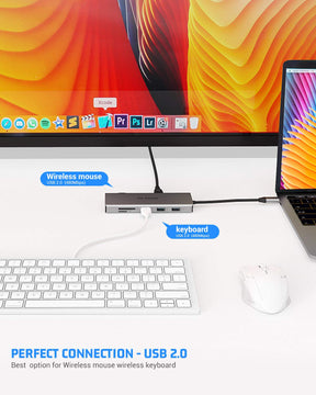 TOTU 12-in-1 Triple Display USB-C Hub with Dual HDMI&VGA - TOTU